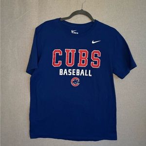 Nike Dri-Fit Blue Cubs Cotton Blend Short Sleeve Tee Shirt Men's Size Large L